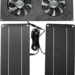 Coolerguys 10W Solar Powered Dual Fan Kit for Small Chicken Coops, Greenhouses, Doghouses, Sheds, and Other Enclosures-picture-30
