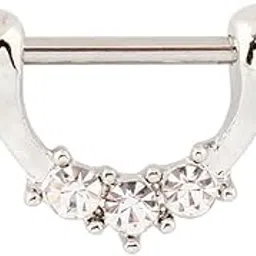 mastyle U-Shaped Flower Nipple Ring | Pink Diamond Stainless Steel Body Jewelry for Women & Men-picture-50