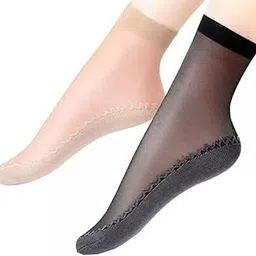 lumber Women’s Nylon Ankle Socks Thin Breathable Transparent without Thumb Free_Size-picture-30