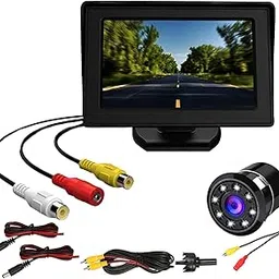 Carmaze Car Backup Camera Kit with 4.3-inch LCD Monitor, 8 LED Night Vision Camera, 360° Adjustable Mount, AV Cable-picture-12