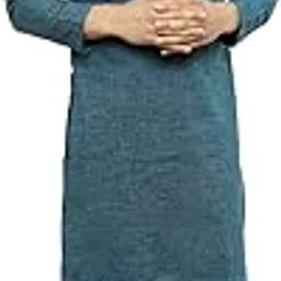 enchanted drapes Mens' Solid Cotton Long Kurta_Mehandi-picture-46