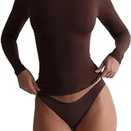 sightbomb SKIMS SOFTLINE Fabric Seamless Round Neck Double Layered SOFTLINE Micro Fiber Ultra Soft Front Support Long Sleeve Cuddle TEE TOP for Women-picture-11