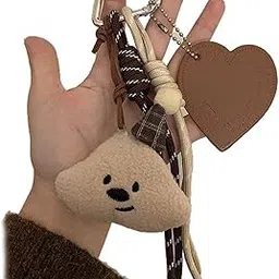 aeenioy 1 Piece Aesthetic Keychains, Bag Charms for Handbags, Cute Keychain for Girls, Charms Keychain, Charms Keychain with Plush Bear Design, Matching Key Rings for Home-picture-10