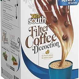 TrueSouth Rain | Ready-to-use Filter Coffee Decoction | 30 Single Serve sachets | Authentic Taste, Value and Convenience (Single Box)-picture-40