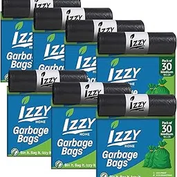 IZZY HOME Medium Size Garbage Bags | 210 Bags Value (Pack of 7) | 19x21 Inch (M) Heavy Duty Trash Bags For Dry And Wet Waste | Leak-Proof & Tear-Resistant Dustbin Covers for Home, Office & Hotels-picture-33