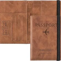 niwlix Passport Holder Cover Travel Wallet Organizer, Passport Case with PU Leather Travel Document Holder for Men & Women Travel Accessories (Brown)-picture-23