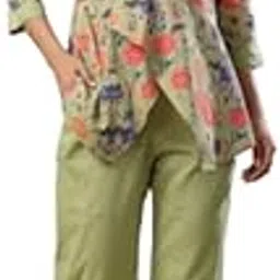 Women's Pure Cotton Green Co-ord Set-image-57