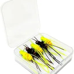 UJEAVETTE 5Pcs Fly Fishing Lures with Carry Case Realistic for Enthusiasts Men Fishing Mixed Color-picture-10