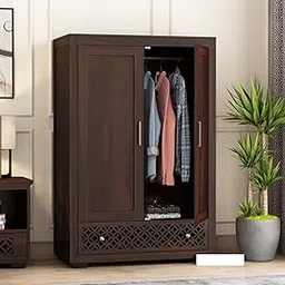 KARINA FURNITURE Wooden Wardrobe for Clothes | Sheesham Wood 2-Door Wardrobe with Drawer Storage | Solid Wood Large Cupboard Almirah: Storage Cabinet for Your Living Room/Bedroom (Design 58)-picture-25