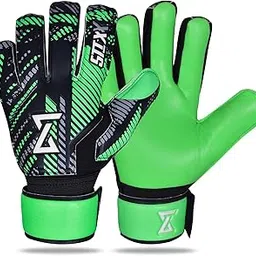 STIXX Goalie Gloves Youth Kids - Soccer Goalie Gloves with Anti Slip Strong Grip (Green/Black, 6)-picture-46
