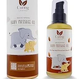 Curing Leaves Baby Massage Oil | 100% Pure Wood-Pressed Sweet Almond Oil | Nourishing & Gentle Care for Baby’s Soft Skin | 100ml-picture-39