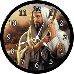Babawill Jesus 01 Abs Plastic Wall Clock with Glass in Front, 28 x 6 x 28 cm, Multicolour-picture-36