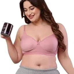 INKLEIDER Super Comfortable Non-Padded Wire-Free Everyday Bra | Seamless Soft Polycotton for Women & Teens Pink 38B-picture-27