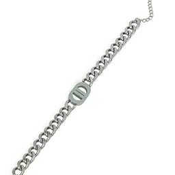 sohi Women The Curved-Link Chain Bracelet | Metallic Silver Colour | One-Size | Metallic Alloy Material | Lobster Clasp Closure | Bracelet For Casual-picture-25