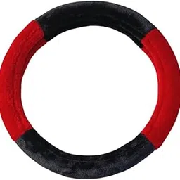 Fur Cloth Black and Red Steering Wheel Cover Nano, Small, Medium & Large Sizes for Tata, Mahindra, Maruti, Bajaj, Toyota Models – Durable, Anti-Slip, Comfortable Grip (Small 37 Cm Diameter)-picture-20