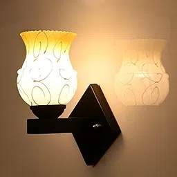 Mahganya Industries Designer Home Decorative Modern Wall lamp for Living Room, Bedside, Bedroom, Decorative Light for Indoor Application Without Bulb walllight (White Color, Yellow)-image-73