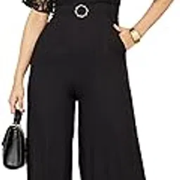 miss chase Women's Round Neck Flared Sleeve Floral Raglan Regular Jumpsuit-picture-32