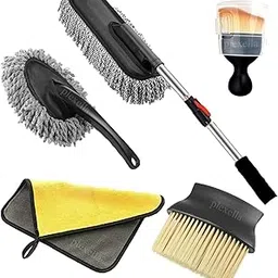 Jeruki 5 PCS Microfiber Car Duster Kit Interior & Exterior Car Cleaning Detailing Tool Scratch & Lint Free, Pollen Removing Extendable Long Handle Duster for Car & Motorcycle car Accessories-picture-54