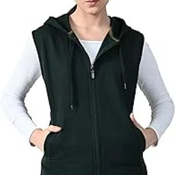 kayu Women Fleece Warm Zipper Sleeveless Hoodie Jackets for Winter (Pack of 1)-picture-34