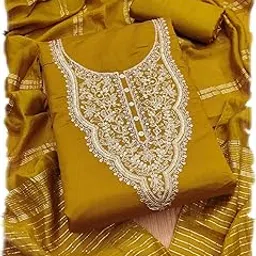 leeli peeri designer Women's Cotton Embroidery Salwar Suit Unstitched Dress Material-picture-12