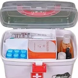 Medical Storage Containers Medicine Box nizer Home Emergencies Pill Case with Compartments and Handle Multi-Purpose Box, Multi Utility Storage with Handle BPA Free Detachable Tray an (17 -P1238)-picture-30