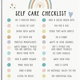 BQL Therapy Decor, Wooden Plaque, Positive Psychology Wall Art, Daily Self Care Checklist, Mental Health Decor for Home, School Counselor Office, Living Room-image-57