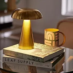 NYRWANA Table Lamp | 2000 mAh Battery | Lamps for Bedroom, Table Lamp for Bedroom, Table Lamp for Living Room, Bedside Lamp, Stepless Dimming, 3 Colour Touch Control - Metal (Gold)-picture-46