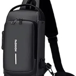 grihganga Anti-theft Waterproof Cross body Bags || Sling Bag For USB Charging Port Password Lock With Outdoor Travelling Walking, Gym, Shoulder Bag for Men & Women image 1