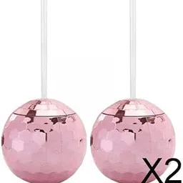 MERISHOPP®2x2 Pieces 20 Ounce Disco Ball Cup Cocktail Cup Tea Bottle for Bar Cold Drink Glass Rose Gold|Home & Garden|Kitchen, Dining & Bar|Glassware-image-6