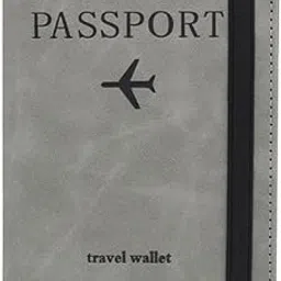 kinzilla Passport Cover with RFID Blocking, PU Leather Passport Holder Travel Wallet Case Organizer with Strap for Credit Cards Boarding Ticket-picture-50