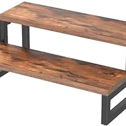 2-Step Wooden Cake Stand Cupcake Display – Rustic Brown, 14-Inch Multi-Purpose Dessert Stand with Iron Accents – Tiered Wedding Cake Holder, Party & Bakery Serving Platter-image-88