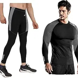 JUST RIDER Polyester Spandex Men's Sports Running Set Compression Shirt + Pants Skin-Tight Long Sleeves Quick Dry Fitness Tracksuit Gym Yoga Suits Gym Sets-picture-22