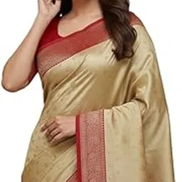Traditional Bengali Saree Durga Puja Garad Saree for Women Kanjivaram Banarasi Handloom Silk Festive Saree Latest New Designe Sari Pure Soft Woven Zari with Red Blouse Piece-image-86