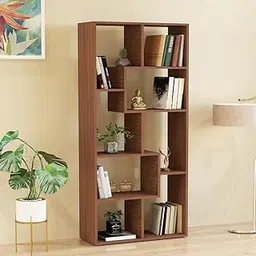 FURNEASER Bookshelf for Books, Multipurpose Bookcase Stand Rack for Home, Wooden Modern Display Shelf, File Storage Cabinet for Home,Study Room & Office (Exotic Teak)-image-77