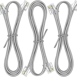 NECABLES (3 Pack) Phone Cord 1ft Telephone Cord Phone Line Cord RJ11 6P4C Male to Male for Landline Phone and Fax - 1 Foot(Gray)-picture-31