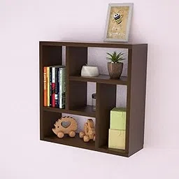 WIQOWEG Wooden floting Shelves Wall Organizer for Bedrooms, Bathrooms, Kitchens, Offices, and Living Rooms (Brown)-picture-23