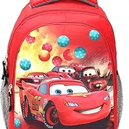 Red Cartoon Car Backpack for Kids – Lightweight & Durable School Bag with Colorful Design, Padded Straps & Side Pockets – Perfect for Boys-picture-27