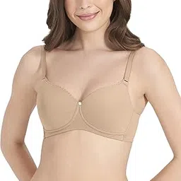 Women Padded Non Wired Full Coverage Seamless Essential Wirefree T-Shirt Bra-image-19