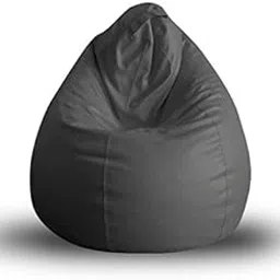 Style Homez Premium Leatherette Classic Bean Bag XL Size Grey Color, Cover Only-picture-13