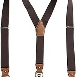 Men's Two Layer Adjustable Suspenders Three Clip Adult Trousers Support Braces-image-84