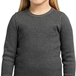 Lux Cozi HEATEK Girl's Black Melange Full Sleeves Round Neck Thermal Top |Style - 555| Pack of 1-picture-16