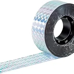 Bird Scare Tape, Ribbon Reflective Flash Tape Woodpecker Pigeon Deterrent Repellent Devices Keep Birds Away Outdoor Silver PET Double Side Glare Pigeon Scarer Pack of 1 (2.4cm*100m)-picture-15
