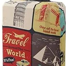 hokipo 180gsm Durable and Washable Suitcase Covers for Trolley Suitcase, Medium (23-24inch), Multicolor Travel World (AR-5184-D2)-picture-11