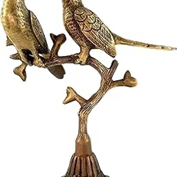Two Moustaches Brass Love Birds on Tree Showpiece for Home Decor, 9 Inches, 1.05 Kg, Decorative Show Piece, Figurines for Living Room, Home Decor Artifacts, Standard, Multicolour, 1 Piece-image-19