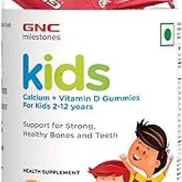 GNC kids Calcium + Vitamin D Gummies For 2-12Y | 60 Gummies | Stronger Bones & Teeth | Improved Muscle Functions | Better Immune Health | Overall Growth & Development | Strawberry Flavor| Formulated In USA-picture-28
