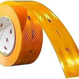 3M 2 inch (50.8 mm) Width x 12 Feet High Intensity Warning Retro Reflective Reflector Radium Conspicuity Sticker Tape Sheet For Car, Easy to use, Yellow, Pack of 1-picture-20