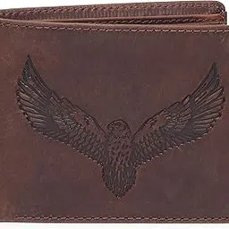 fabacle Antique Brown Hunter Leather Wallet for Men | Vintage Brown Wallet with 3 Card Slots, 1 Coin Pocket | Animal Embossed Lion, Deer, Horse, Eagle and Skull Embossed | Best Gift for Men (Eagle)-picture-47