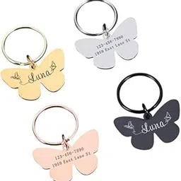 Luigi Butterfly Personalized Pet Name Tag Engraved Pet ID Tag Custom Dogs and Cats Dog Tag Engraved Dog Name Tags-image-91