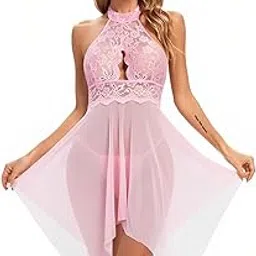 Women’s Babydoll Nightwear Lingerie | Sheer Mesh Swimwear & Beachwear | Sexy Honeymoon Nightdress for Women-S-picture-56