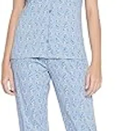 Women's Cotton Printed Button Down Shirt & Pyjama Set - Purple-image-30